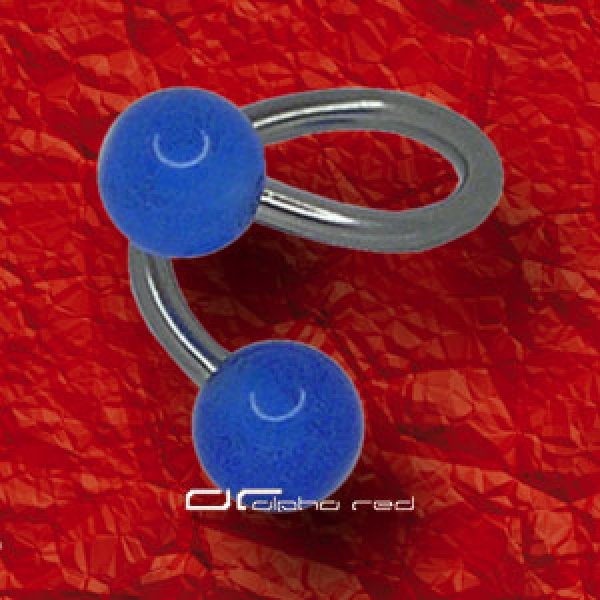 &raquo;&raquo;&raquo; PIERCING BODY SPIRALE UV GLOW DARK blau 1305