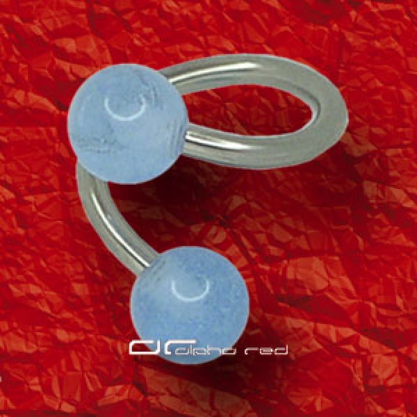 &raquo;&raquo;&raquo; PIERCING BODY SPIRALE UV GLOW DARK hellblau 1306