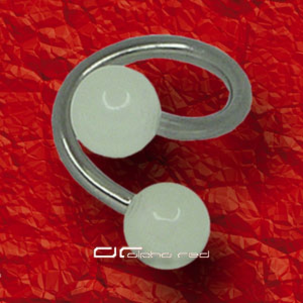 &raquo;&raquo;&raquo; PIERCING BODY SPIRALE UV GLOW DARK wei&szlig; 1308