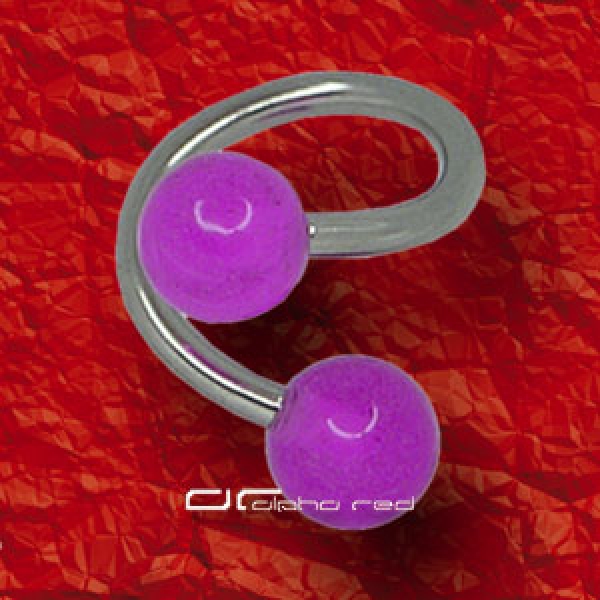&raquo;&raquo;&raquo; PIERCING BODY SPIRALE UV GLOW DARK violett 1309