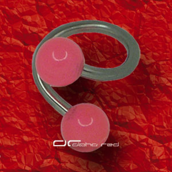&raquo;&raquo;&raquo; PIERCING BODY SPIRALE UV GLOW DARK rosa 1310
