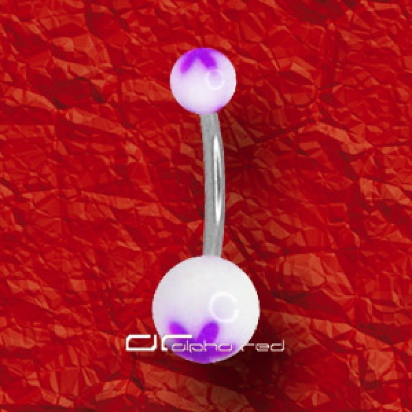 &raquo;&raquo;&raquo; UV FLOWER POWER BAUCHNABELPIERCING lila 528