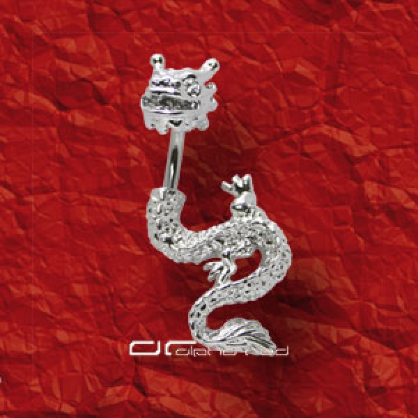 &raquo;&raquo;&raquo; DRACHEN OHR BAUCHNABEL PIERCING KRISTALL klar 3673