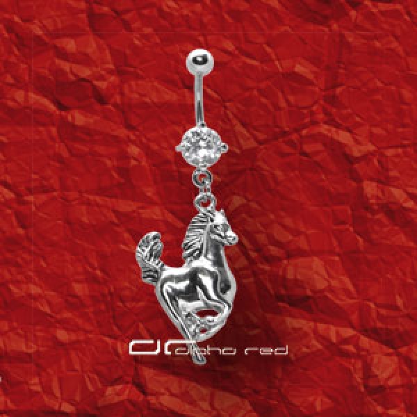 &raquo;&raquo;&raquo; PFERD BAUCHNABEL PIERCING MIT KRISTALL klar 3674