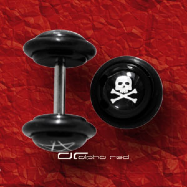 &raquo;&raquo;&raquo; FAKE OHR PIERCING PLUG TOTENKOPF PIRAT OHRRING 3957