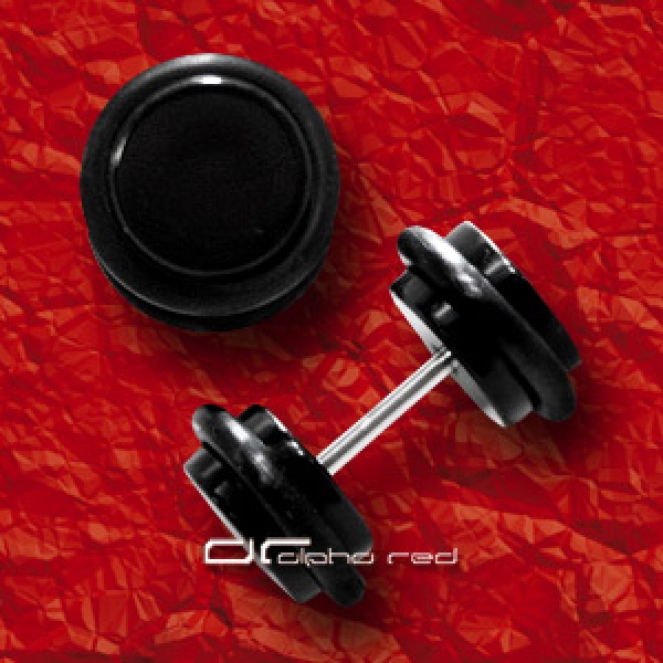 &raquo;&raquo;&raquo; FAKE OHR PIERCING PLUG ACRYL schwarz 3988