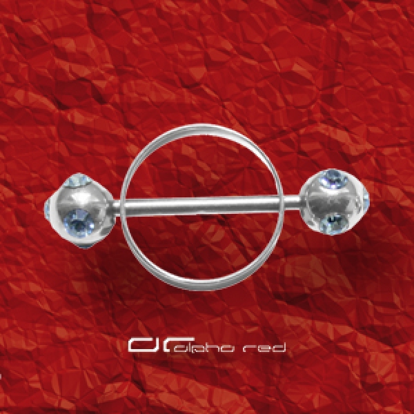 &raquo;&raquo;&raquo; NIPPEL ROUNDER BRUST PIERCING KRISTALL hellblau 4220