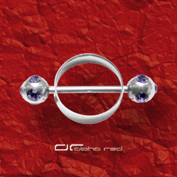 &raquo;&raquo;&raquo; NIPPEL ROUNDER BRUST PIERCING KRISTALL violett 4223