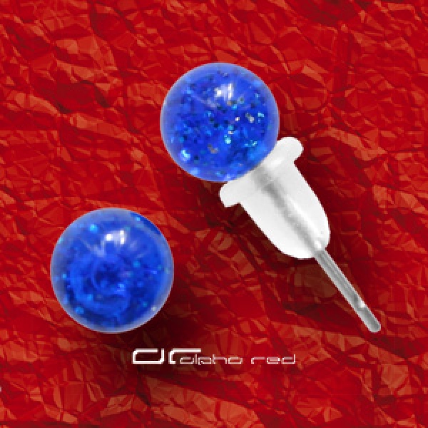 &raquo;&raquo;&raquo; UV ACRYL OHRSTECKER OHRRINGE 1 PAAR blau 4495