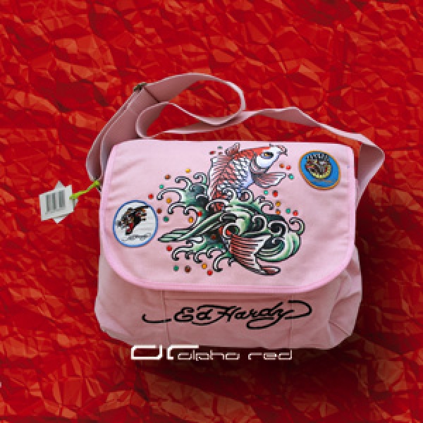 &raquo;&raquo;&raquo; ED HARDY COURIER BAG ROSA KOI FISH TASCHE 4588