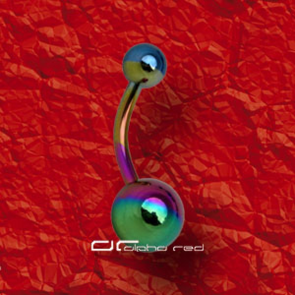 &raquo;&raquo;&raquo; BAUCHNABELPIERCING TITAN BANANA rainbow 421