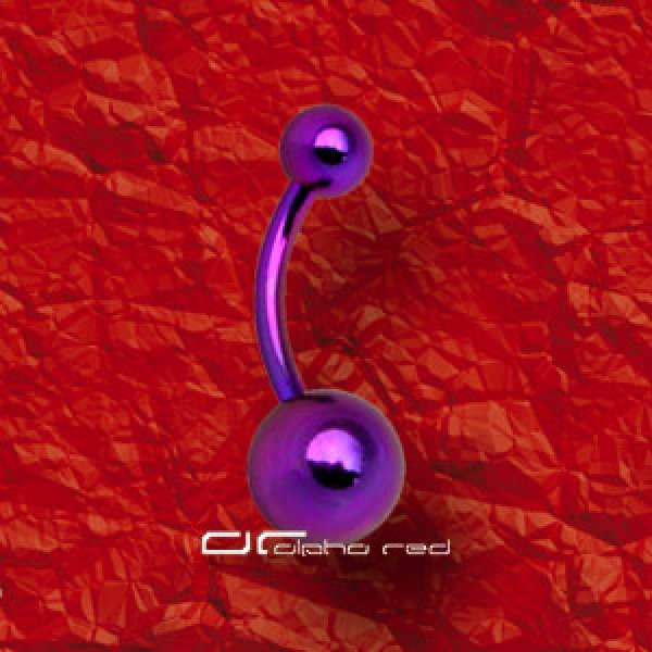 &raquo;&raquo;&raquo; BAUCHNABELPIERCING TITAN BANANA violett 426