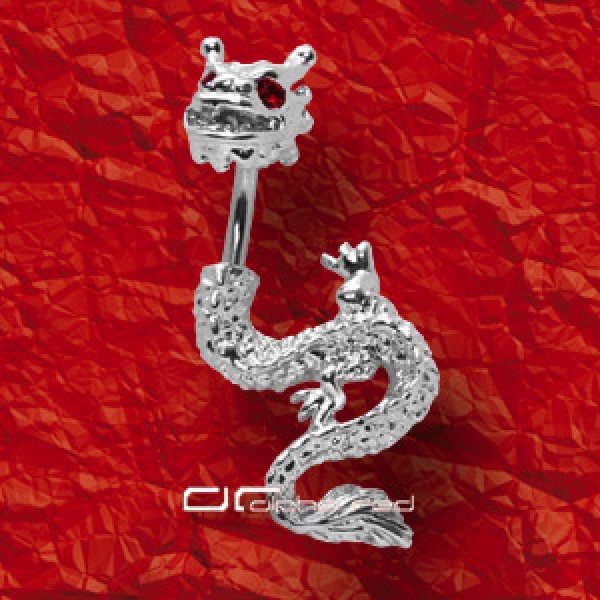 &raquo;&raquo;&raquo; DRACHEN OHR BAUCHNABEL PIERCING KRISTALL rot 5658