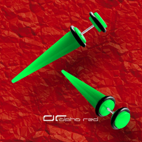 &raquo;&raquo;&raquo; NEON ACRYL FAKE OHR PIERCING EXPANDER gr&uuml;n 1726
