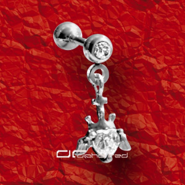 &raquo;&raquo;&raquo; HELIX PIERCING ANH&Auml;NGER CROWN HEART Kristall klar 4983