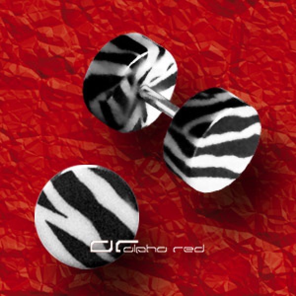 &raquo;&raquo;&raquo; ZEBRA FAKE PLUG OHR PIERCING schwarz wei&szlig; 1551