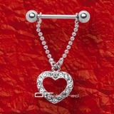 ��� HERZ ANH�NGER BRUST NIPPEL PIERCING KETTE klar 3940