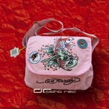 ��� ED HARDY COURIER BAG ROSA KOI FISH TASCHE 4588