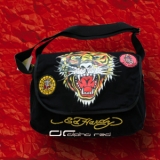 ��� ED HARDY COURIER BAG TIGER TASCHE schwarz 4589
