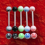 ��� 4er SET BUNTE ZUNGENPIERCING MIT TOTENKOPF 4617