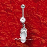 ��� FLIP FLOP BAUCHNABEL PIERCING KRISTALL klar 4705