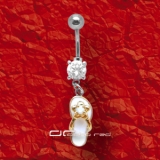 ��� FLIP FLOP BAUCHNABEL PIERCING KRISTALL klar 4710