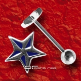 ��� STAHL PIERCING ZUNGENPIERCING NAUTICAL STAR blau 5311