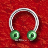 ��� CBR HUFEISEN PIERCING TITAN KUGELN hellgr�n 5617