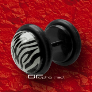»»» SOLAR FAKE PLUG ZEBRA OHRPIERCING blau 2619