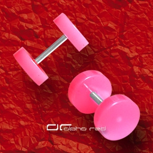 NEON ACRYL FAKE PLUG OHR PIERCING 6 u. 12 mm pink 1380