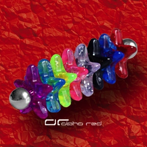 »»» 8er SET  UV GLITTER DONUT STERN FÜR ZUNGENPIERCING 8294