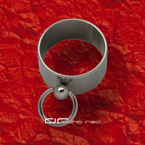 Piercing  alpha red - »»» EDELSTAHL RING DER O SLAVE RING Gr. 73 1451