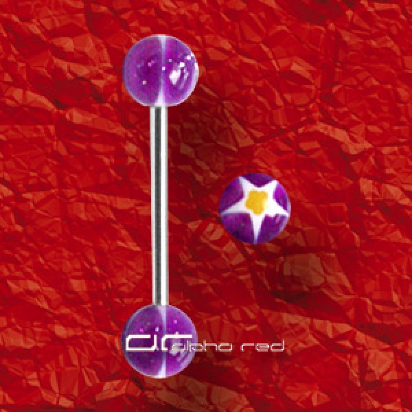 »»» ZUNGENPIERCING STAR DOT BALL violett 458