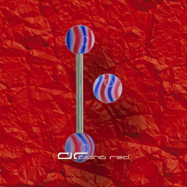 »»» UV ZUNGENPIERCING LOOP rot-blau 188