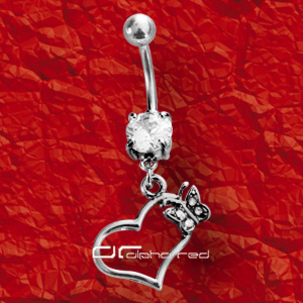 »»» BUTTERFLY BAUCHNABELPIERCING KRISTALL klar 2373