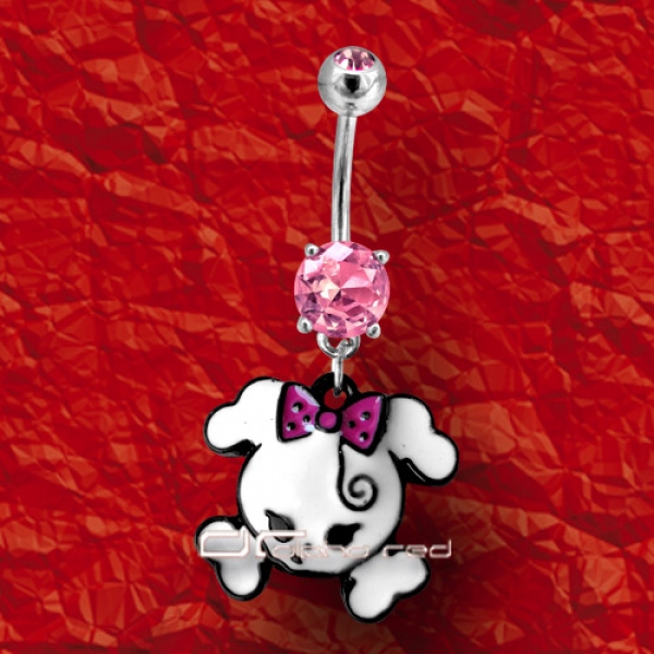 »»» BAUCHNABELPIERCING GIRLY SKULL KRISTALL 3148
