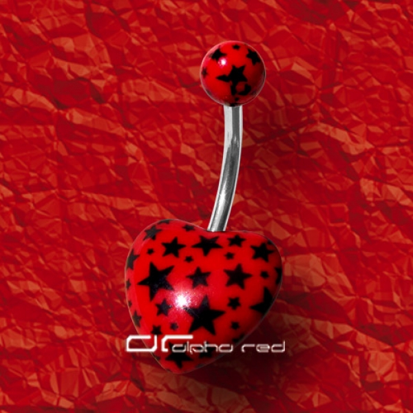 »»» STERNCHEN HERZ BAUCHNABELPIERCING STERNE rot 3223