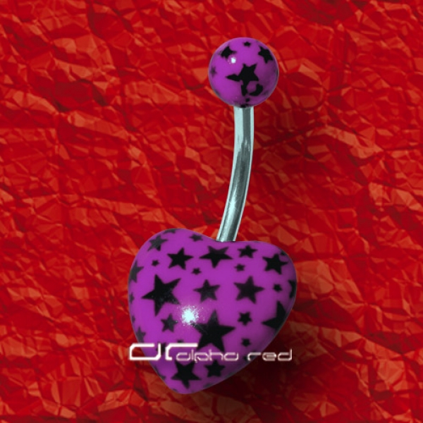 »»» STERNCHEN HERZ BAUCHNABELPIERCING STERNE lila 3224