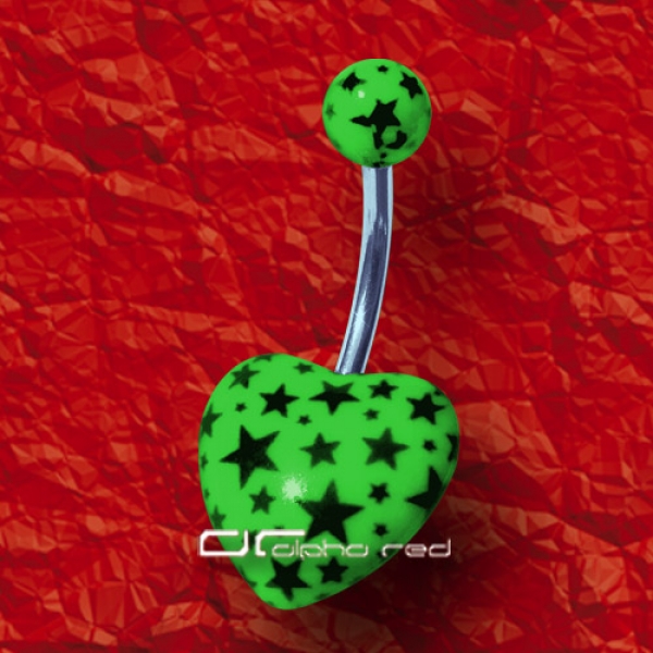»»» STERNCHEN HERZ BAUCHNABELPIERCING STERNE grün 3226