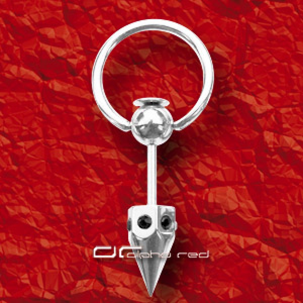 »»» CRYSTAL SPIKE STAHL BCR PIERCING RING schwarz 5068