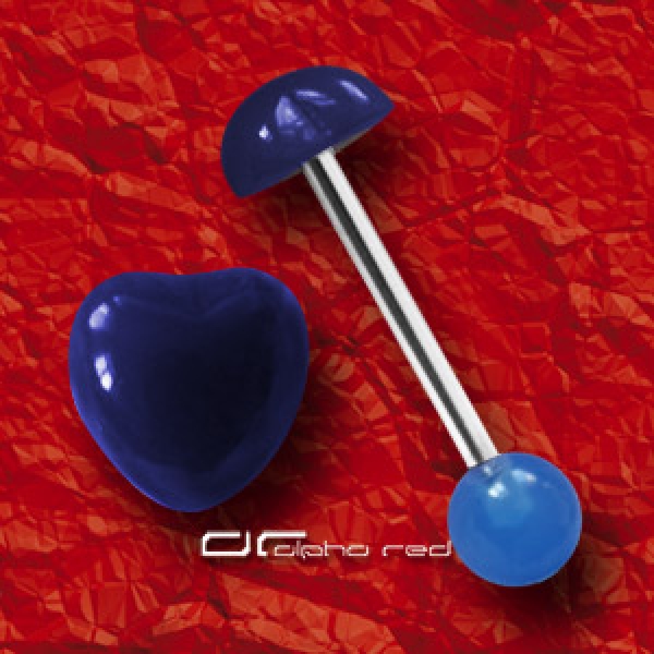 »»» SWEET HEART PIERCING ZUNGENPIERCING HERZ blau 5469