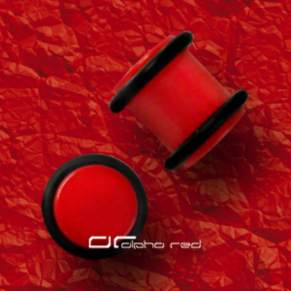 ACRYL OHR PLUG PIERCING 1,6-10 mm rot 1169