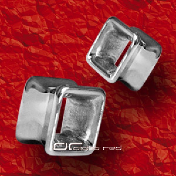 STAHL Viereck TUNNEL OHR PIERCING 6-12 mm 1976