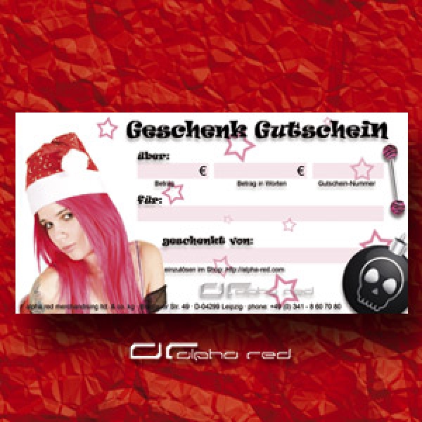 »»» [alpha red] 50 ¤ GESCHENK GUTSCHEIN -X-MAS- 3088 portofrei