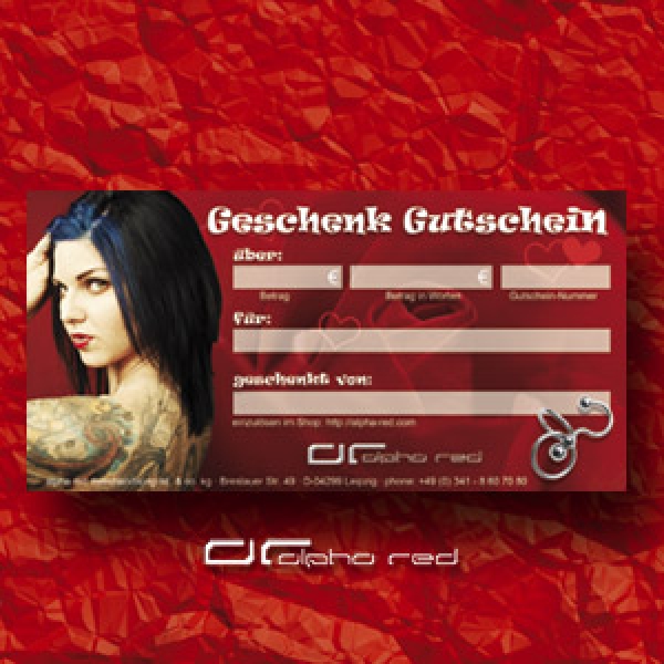 »»» [alpha red] 10 ¤ GESCHENK GUTSCHEIN - LOVE - 3087 portofrei