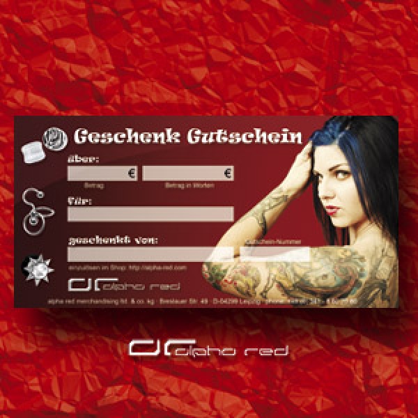 »»» [alpha red] 10 ¤ GESCHENK GUTSCHEIN 3086 portofrei