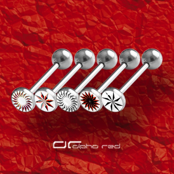 »»» 5er SET NEW STAR STAHL ZUNGENPIERCING STERN 8279