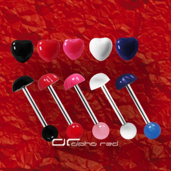 »»» 5er SET SWEET HEART PIERCING ZUNGENPIERCING HERZ 8284