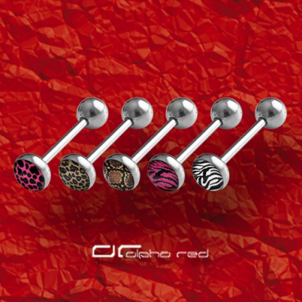 »»» 5er SET ANIMAL PRINT ZUNGENPIERCING 8291