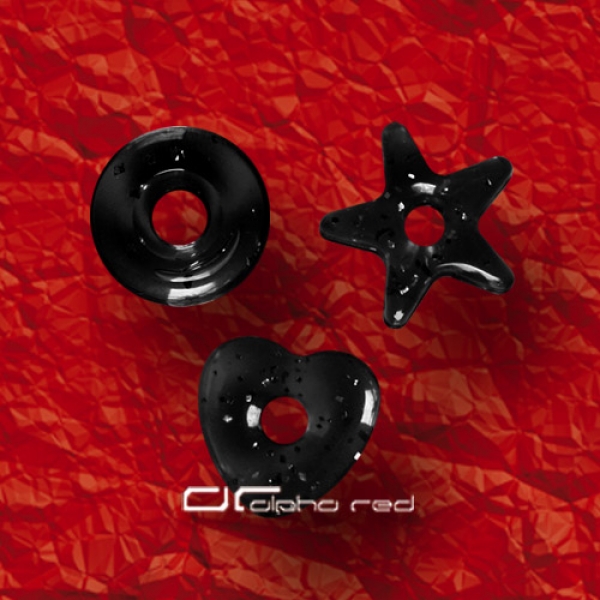 »»» 3er SET  GLITTER DONUT FÜR ZUNGENPIERCING schwarz 8302